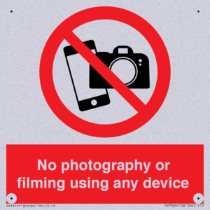 No photography or filming using any device
